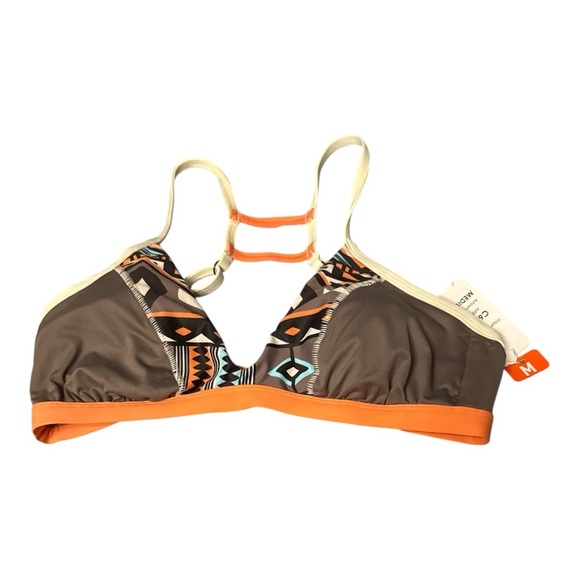 Swim Systems Other - Swim Systems Orange Tribal Print Women's Gidget Bralette Swim Top Size Medium